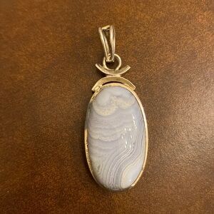 Blue lace Agate necklace, gemstone jewelry, gift idea